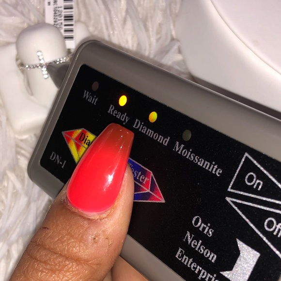 14k White gold vermeil REAL DIAMOND Cross ring, Gift for her, Free Appraisal WOW - Picture 4 of 6